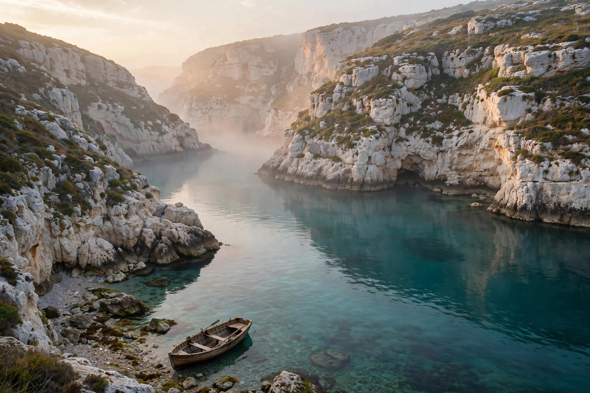 Private cove at sunrise