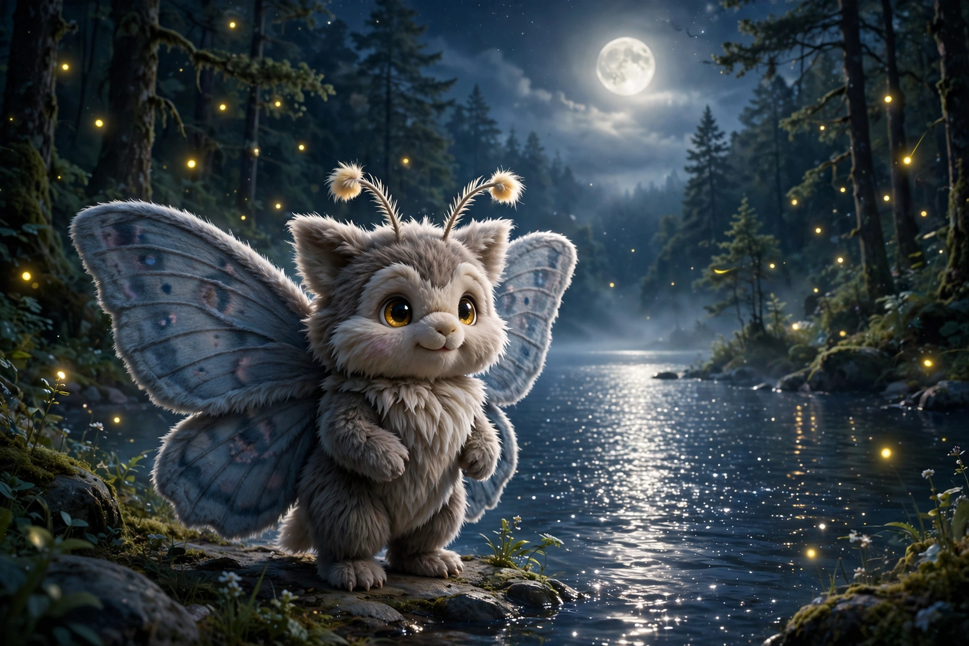 Nano Banana 2.1 Mothman Moonlit Lake preview 1