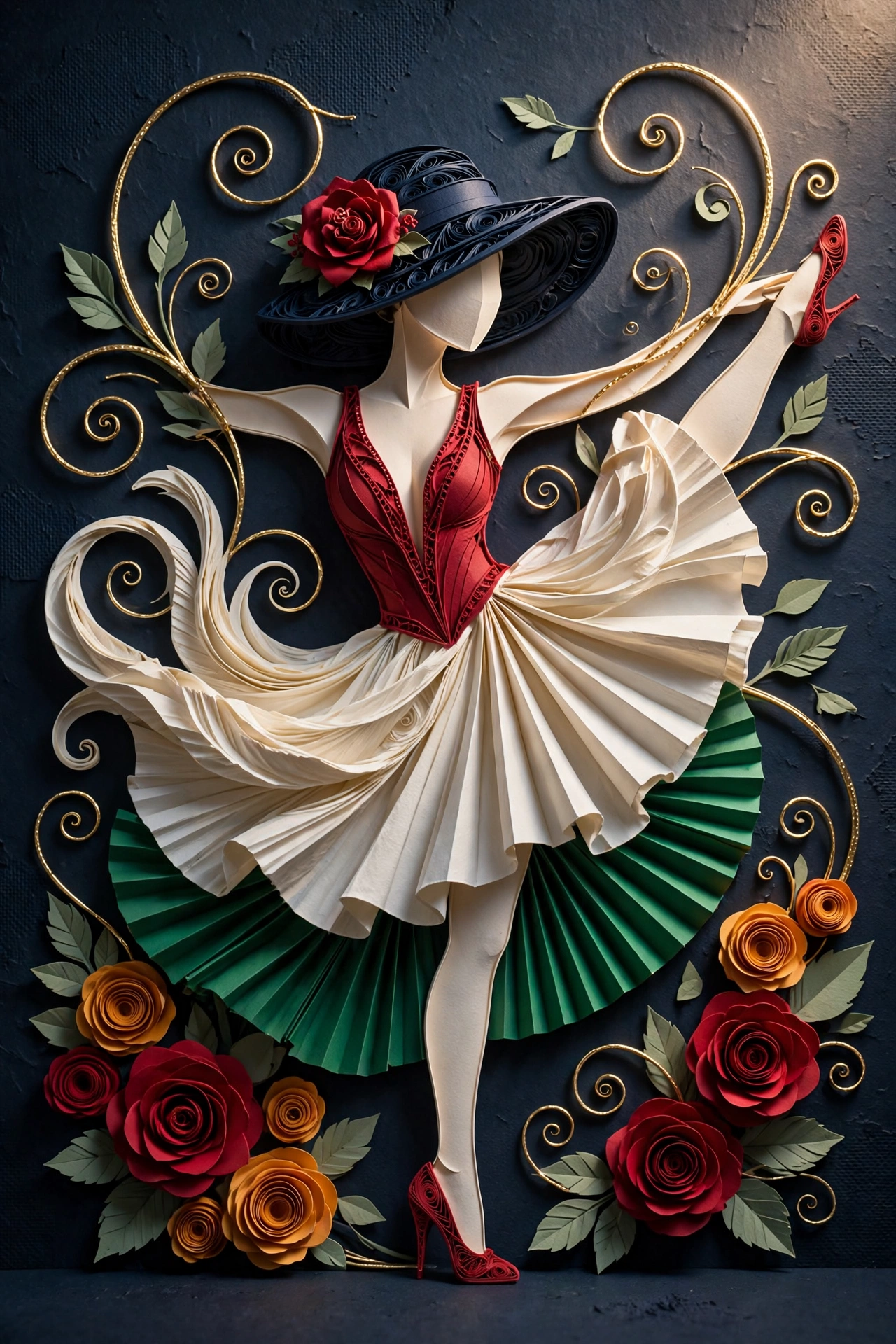 GPT Image 2.5 Flare Paper Quilling Dancer Artwork preview 1
