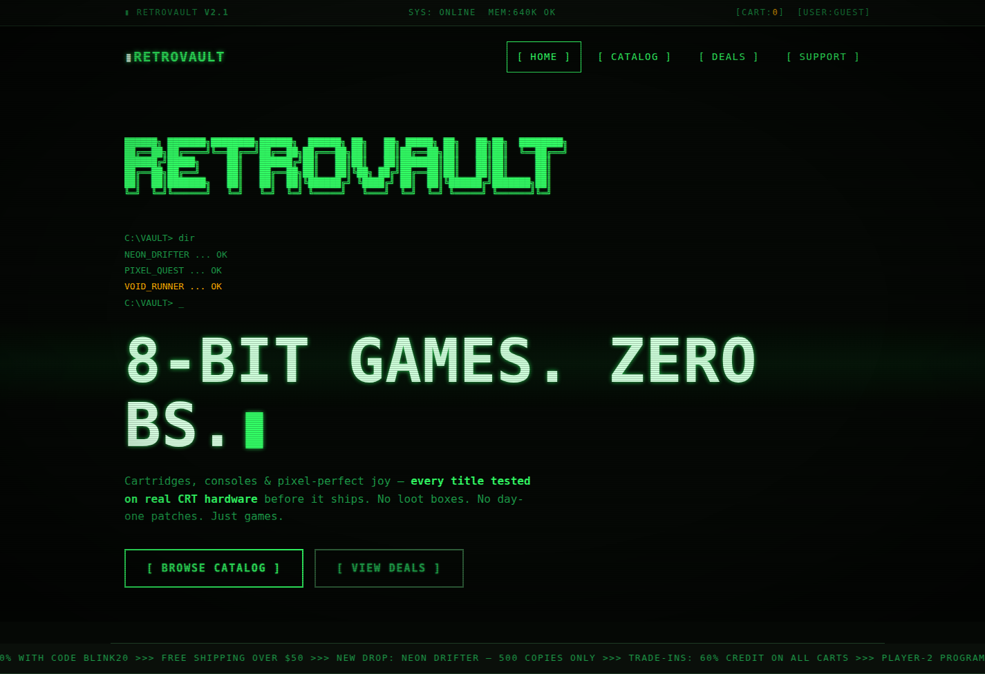 Terminal Retro UI preview 1