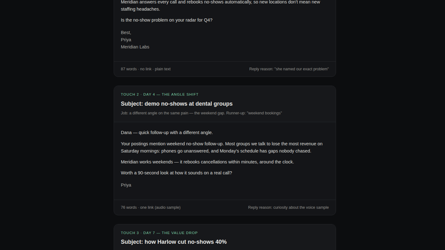 Cold Outreach Writer preview 2