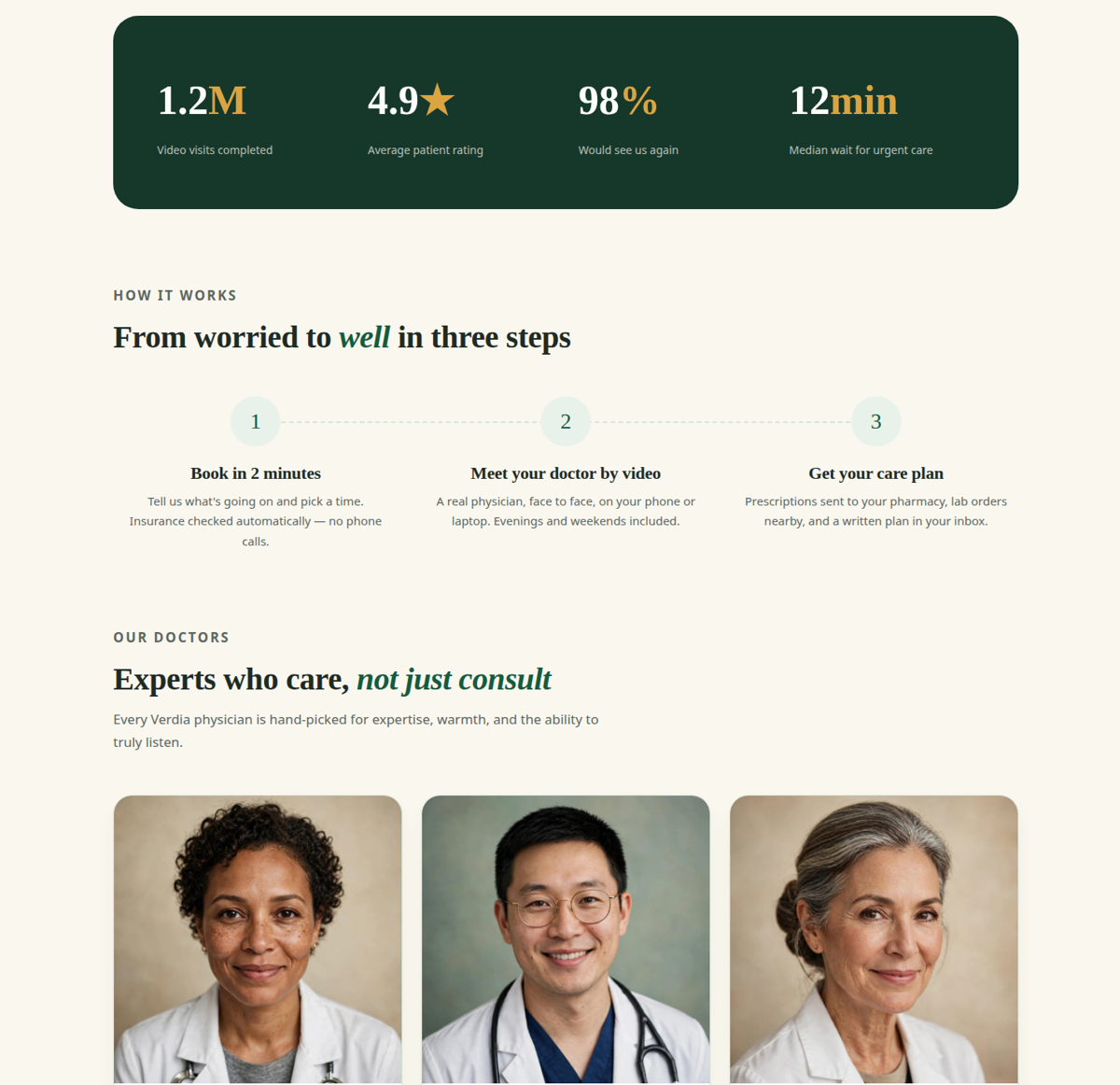 Healthcare Calm UI preview 2